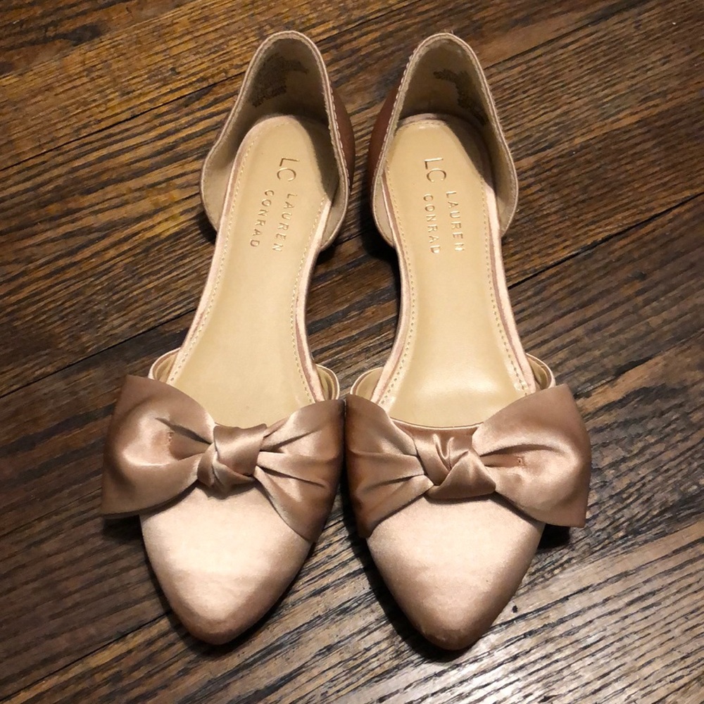 Blush pink satin Lauren Conrad flats size 6